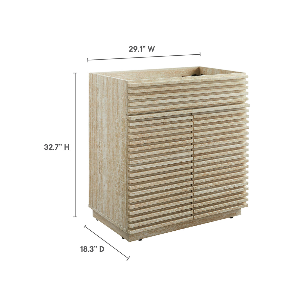 Render 30" Faux Travertine Bathroom Vanity Cabinet by Modway