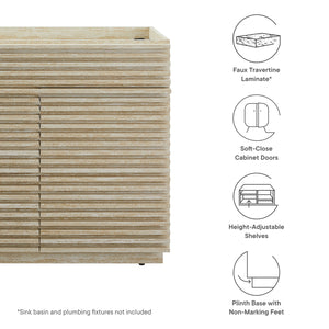 Render 36" Faux Travertine Bathroom Vanity Cabinet by Modway