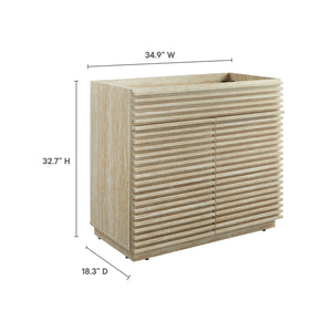 Render 36" Faux Travertine Bathroom Vanity Cabinet by Modway