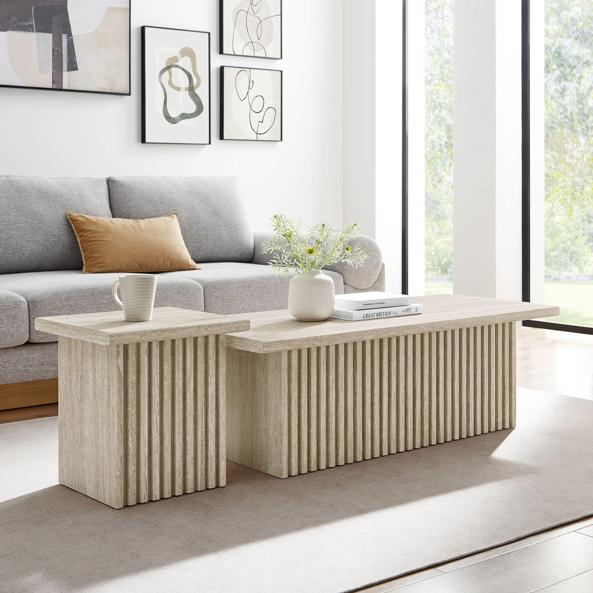 Render Nesting Coffee Tables Set of 2 by Modway