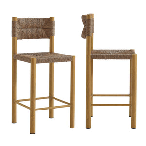 Parkland Outdoor Patio Rattan And Aluminum Counter Stools Set of 2