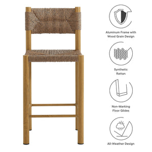 Parkland Outdoor Patio Rattan And Aluminum Counter Stools Set of 2