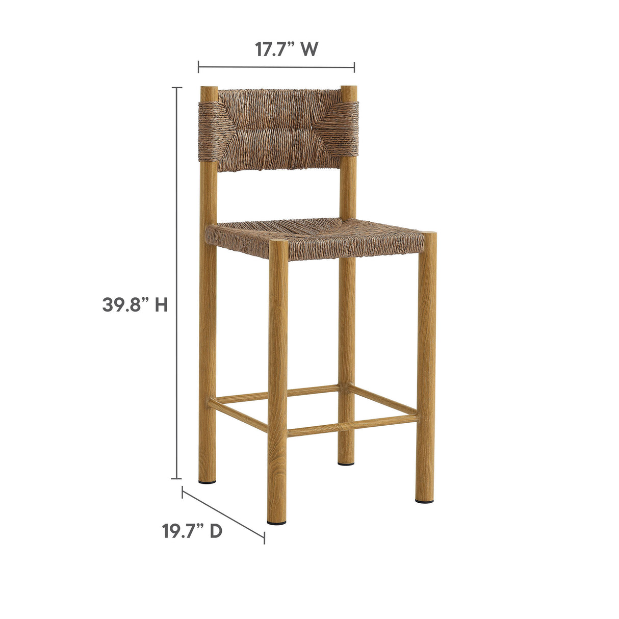 Parkland Outdoor Patio Rattan And Aluminum Counter Stools Set of 2