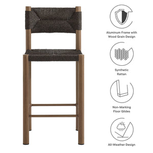 Parkland Outdoor Patio Rattan And Aluminum Counter Stools Set of 2