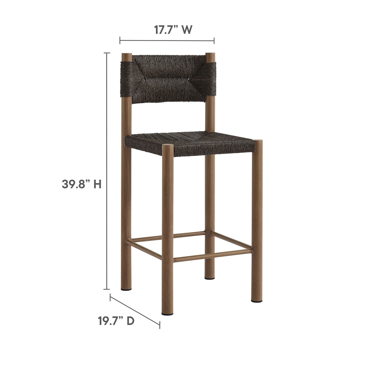 Parkland Outdoor Patio Rattan And Aluminum Counter Stools Set of 2