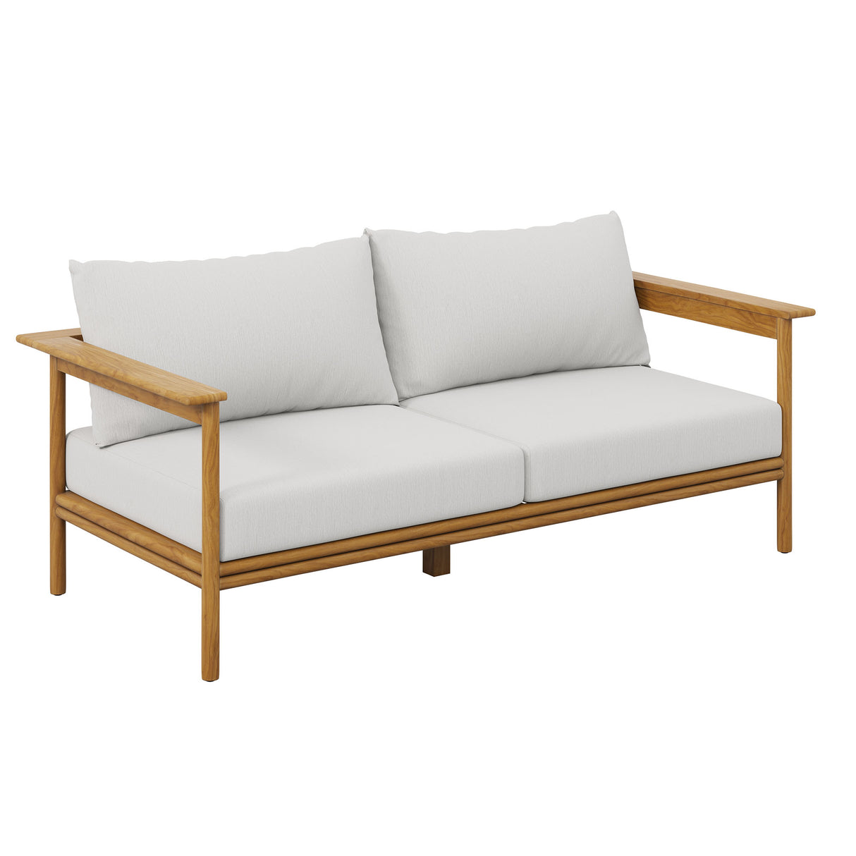 Wren 2-Piece Outdoor Patio Teak Wood Sofa and Ottoman Set by Modway