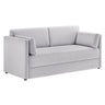 Linden Upholstered Heathered Chenille Small Sofa