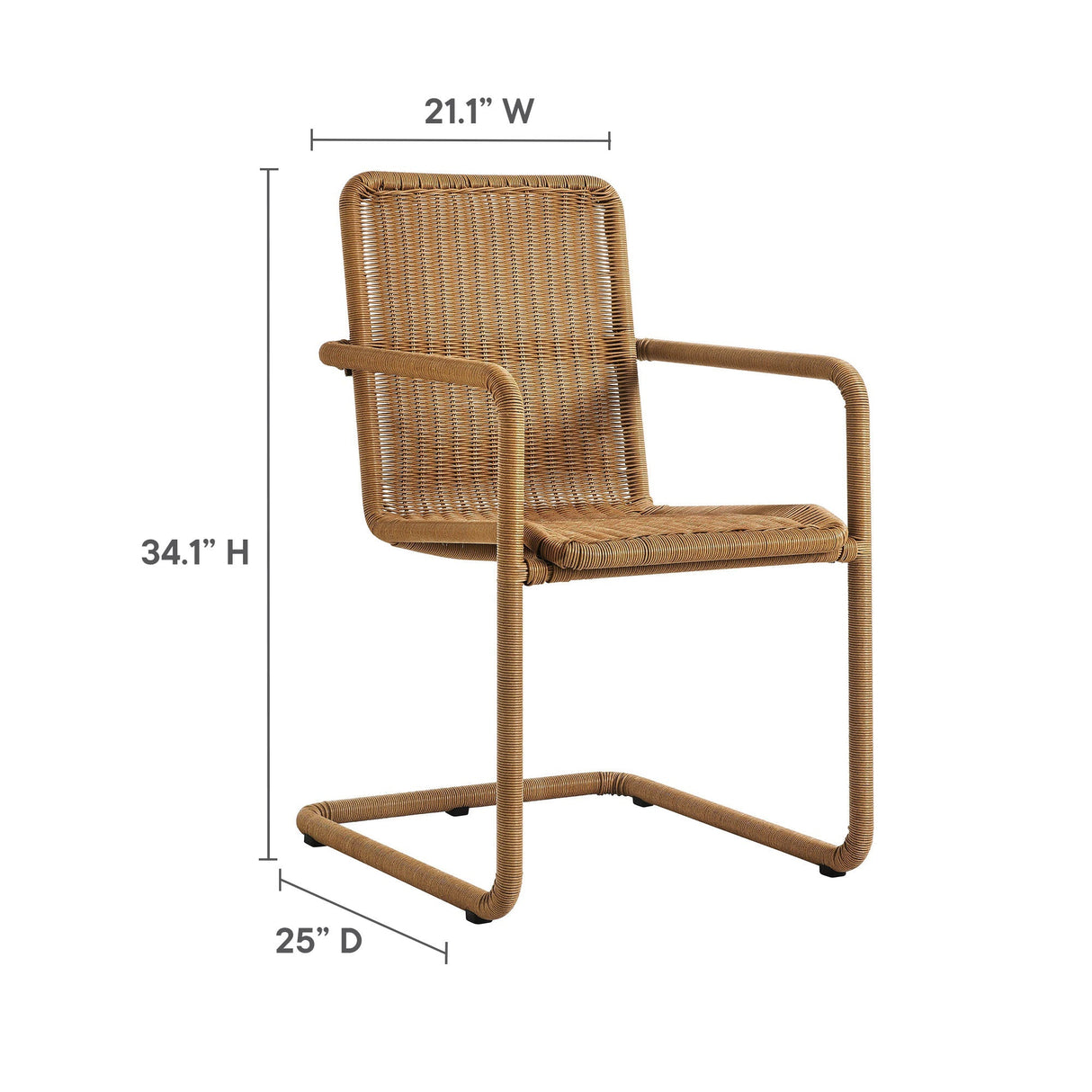 Abacus Outdoor Patio Wicker Dining Chairs Set of 2 by Modway