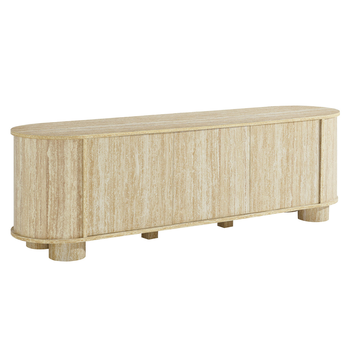 Overture 63” Oval Faux Travertine TV Stand by Modway