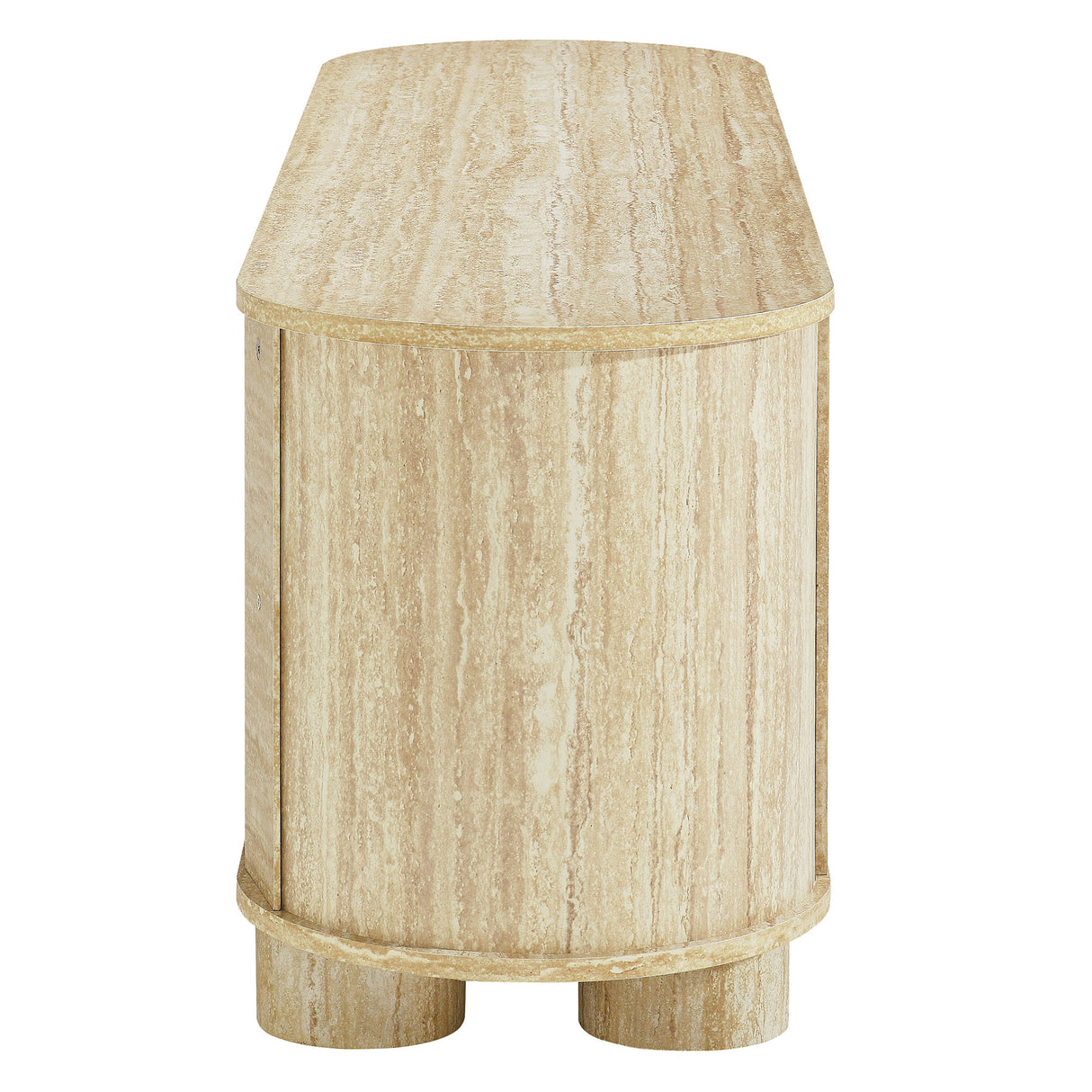 Overture 63” Oval Faux Travertine TV Stand by Modway