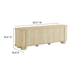 Overture 63” Oval Faux Travertine TV Stand by Modway
