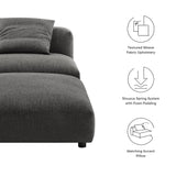 Solace Modular Upholstered Fabric Armless Chair and Ottoman Set