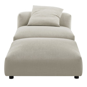 Solace Modular Upholstered Fabric Armless Chair and Ottoman Set