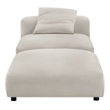 Solace Modular Upholstered Fabric Armless Chair and Ottoman Set