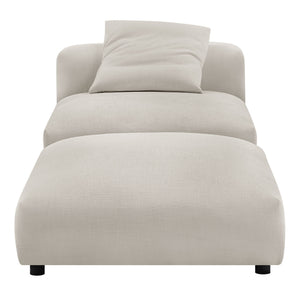 Solace Modular Upholstered Fabric Armless Chair and Ottoman Set