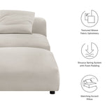 Solace Modular Upholstered Fabric Armless Chair and Ottoman Set