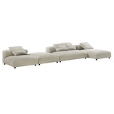 Solace 4-Piece Modular Upholstered Fabric Sectional Sofa with Ottoman by Modway