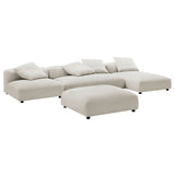 Solace 4-Piece Modular Upholstered Fabric Sectional Sofa with Ottoman by Modway
