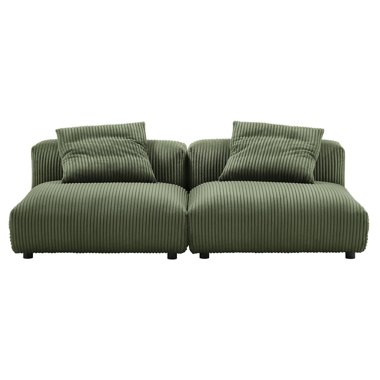 Solace 2-Piece Modular Corduroy Upholstered Sofa by Modway