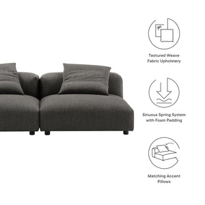 Solace 2-Piece Modular Upholstered Fabric Sofa by Modway