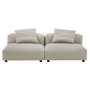 Solace 2-Piece Modular Upholstered Fabric Sofa by Modway