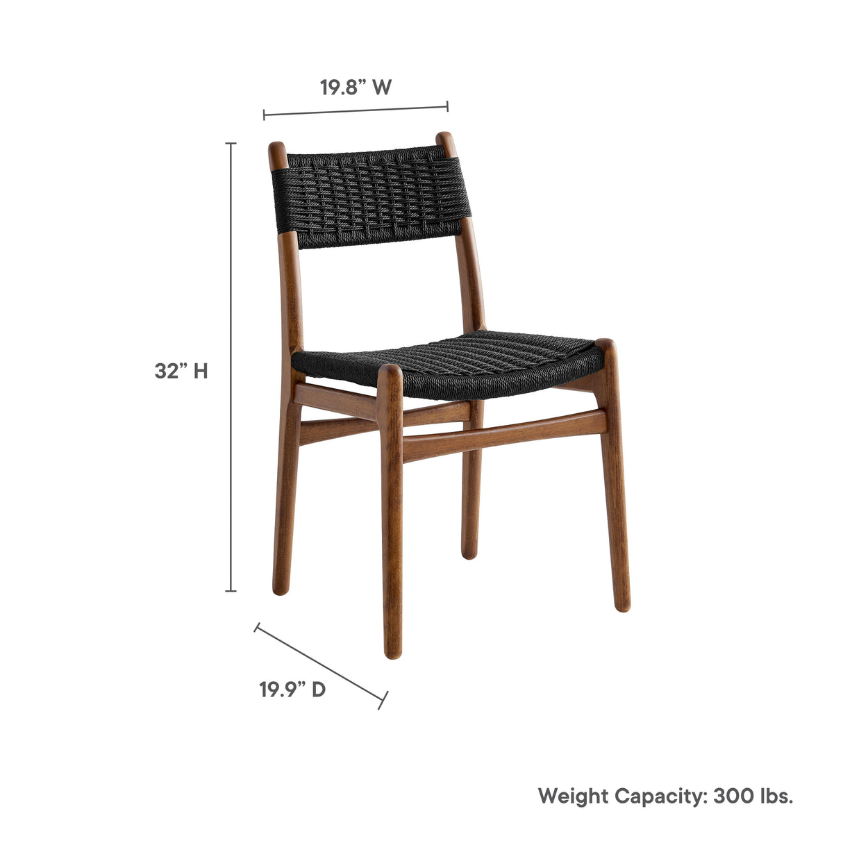 Wynn Rope and Wood Dining Side Chairs Set of 2 by Modway