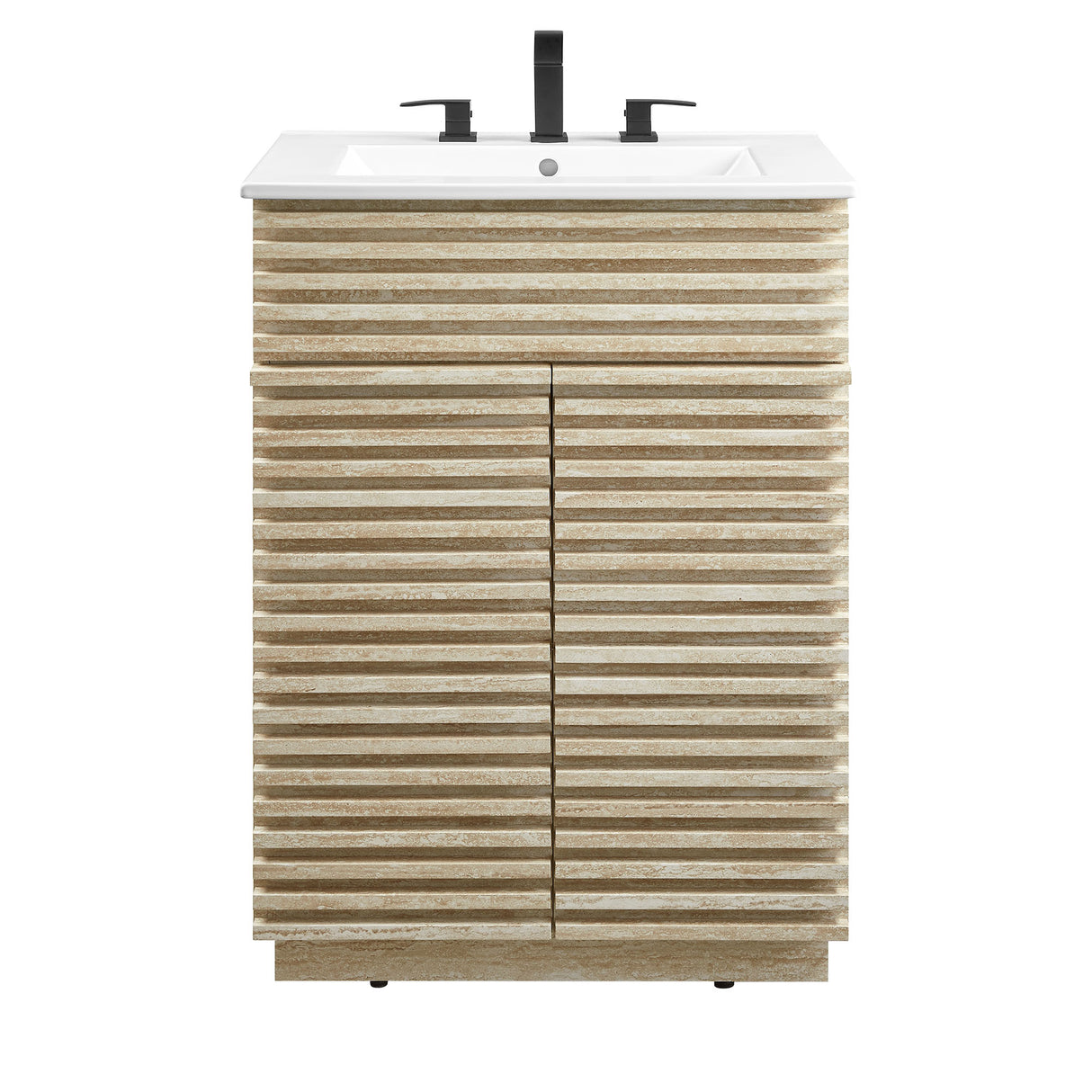 Render 24" Faux Travertine Bathroom Vanity With Sink by Modway