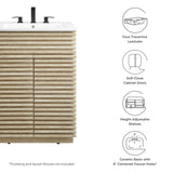 Render 24" Faux Travertine Bathroom Vanity With Sink by Modway