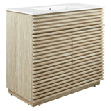 Render 36" Faux Travertine Bathroom Vanity With Sink by Modway