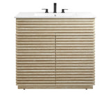 Render 36" Faux Travertine Bathroom Vanity With Sink by Modway