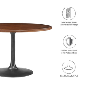 Lippa 48" Round Pedestal Solid Wood Dining Table by Modway