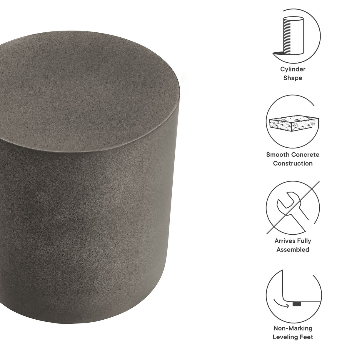 Brion Indoor-Outdoor Patio Concrete Stool by Modway