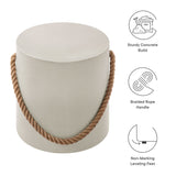 Isera Indoor-Outdoor Patio Rope Concrete Side Table Stool by Modway