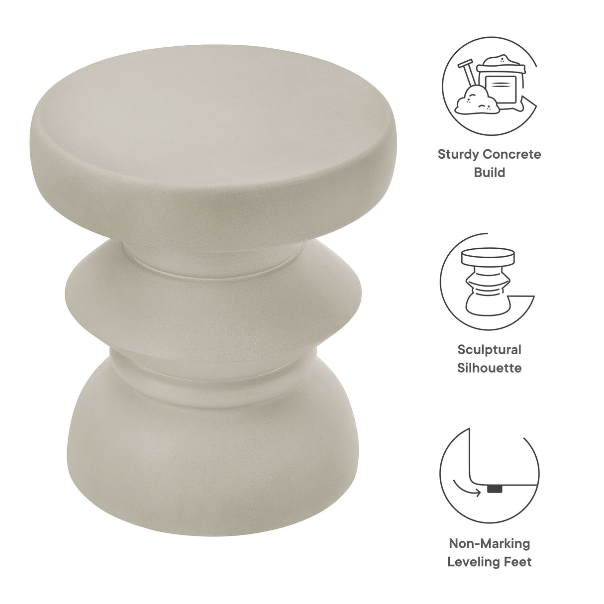 Terza Indoor Outdoor Patio Concrete Side Table by Modway