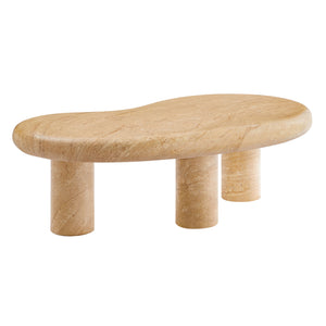 Elowen Indoor Outdoor Patio Textured Faux Travertine Coffee Table