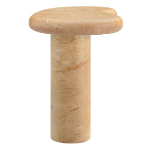 Elowen Indoor Outdoor Patio Textured Faux Travertine Side Table