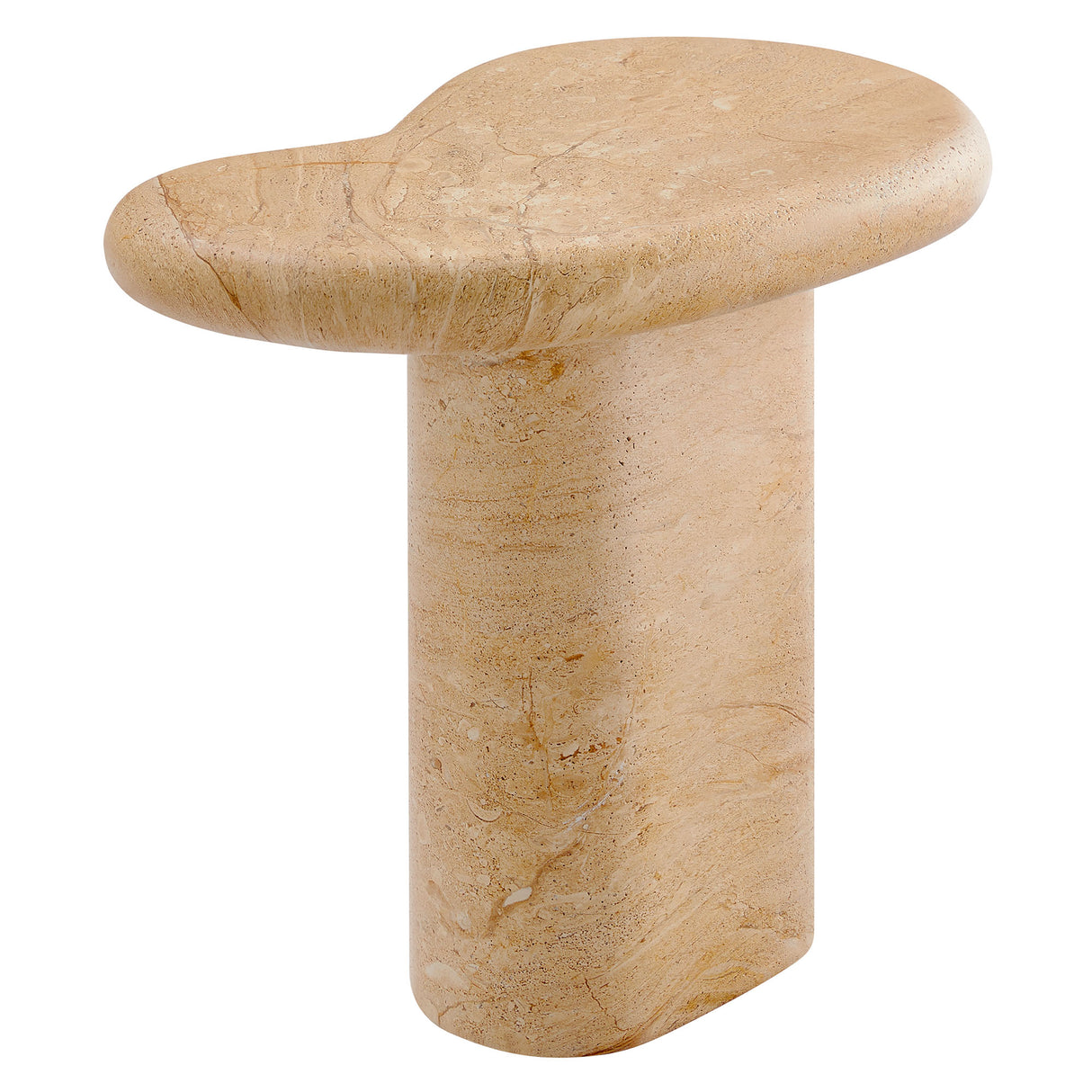 Elowen Indoor Outdoor Patio Textured Faux Travertine Side Table