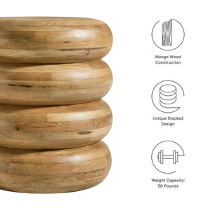 Ellery Round Stacked Wood Side Table by Modway