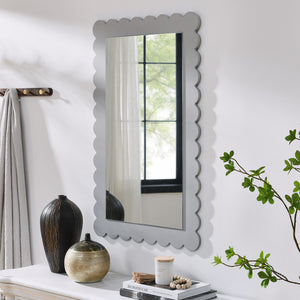 Emmeline Scalloped Rectangle Wall Mirror by Modway