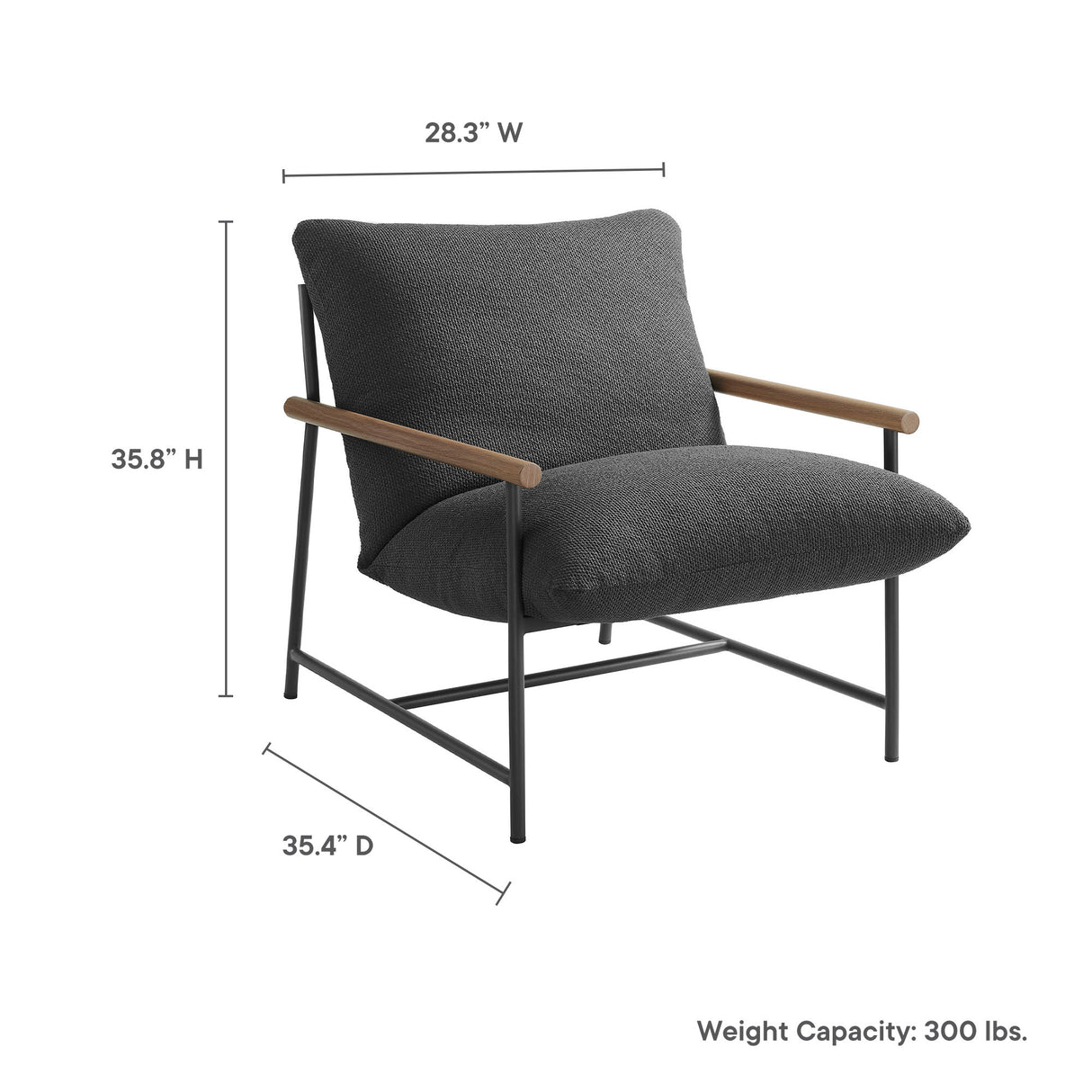 Raya Outdoor Patio Boucle Sling Lounge Chair by Modway