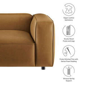 Auren Upholstered Vegan Leather Modular Right Armchair