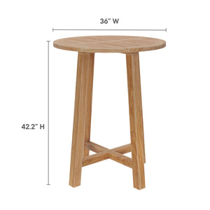 Wellspring 36" Outdoor Patio Teak Wood Bar Table by Modway