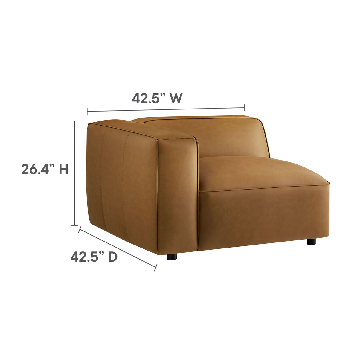 Auren 5-Piece Upholstered Vegan Leather Modular L-Shaped Sofa by Modway