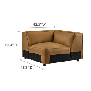 Auren 5-Piece Upholstered Vegan Leather Modular L-Shaped Sofa by Modway