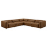 Auren 5-Piece Upholstered Vegan Leather Modular L-Shaped Sofa by Modway