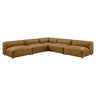 Auren 5-Piece Upholstered Armless L-Shaped Vegan Leather Modular Sofa