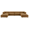 Auren 6-Piece Upholstered Vegan Leather Modular Sofa by Modway