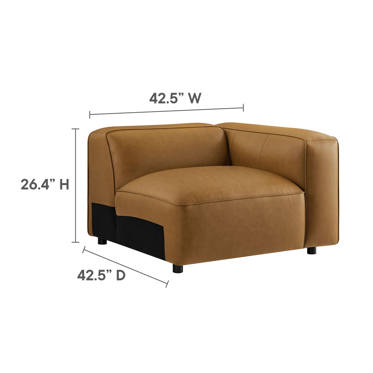 Auren 6-Piece Upholstered Vegan Leather Modular Sofa by Modway