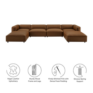 Auren 6-Piece Upholstered Vegan Leather Modular Sofa by Modway