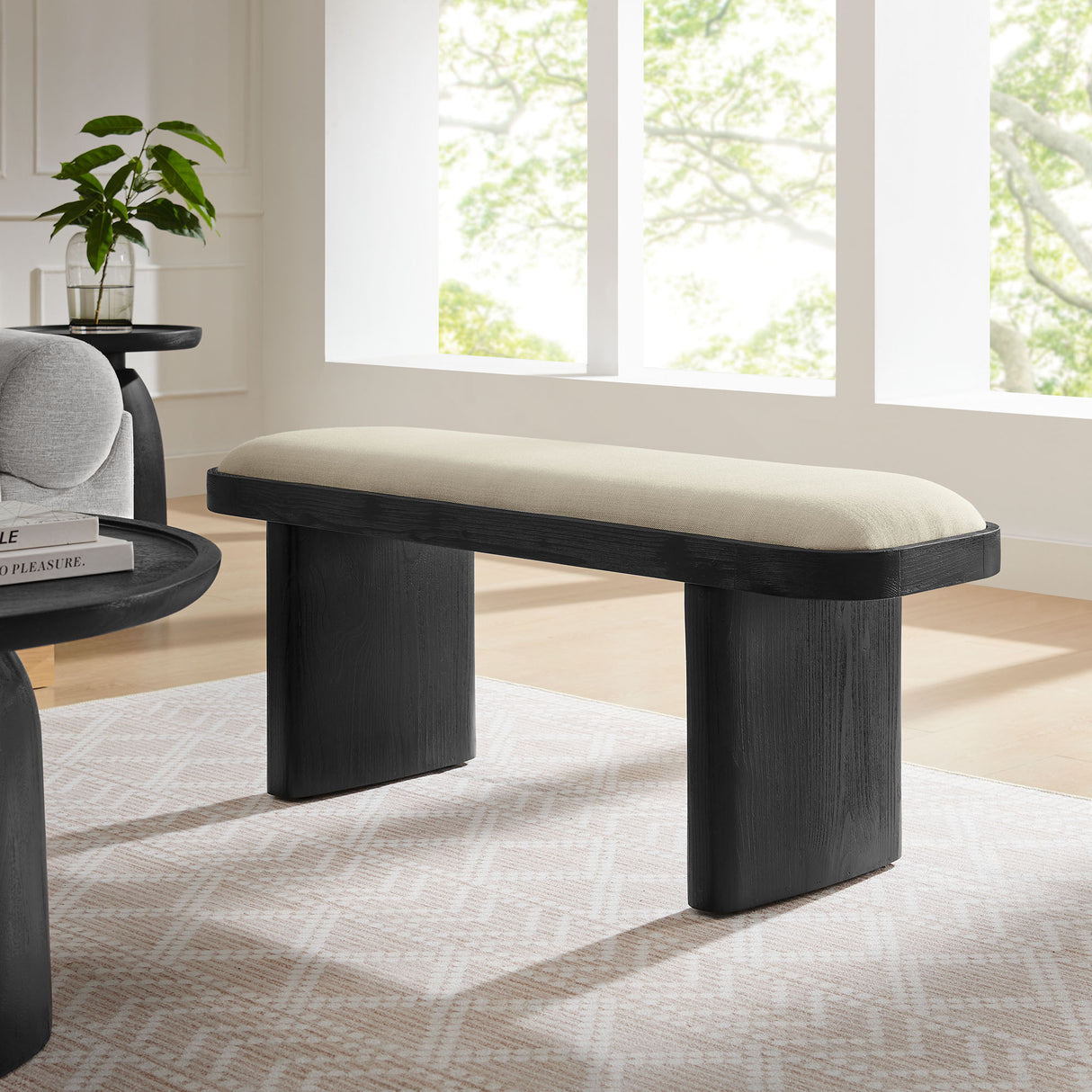 Iver 43" Upholstered Wood Accent Bench by Modway